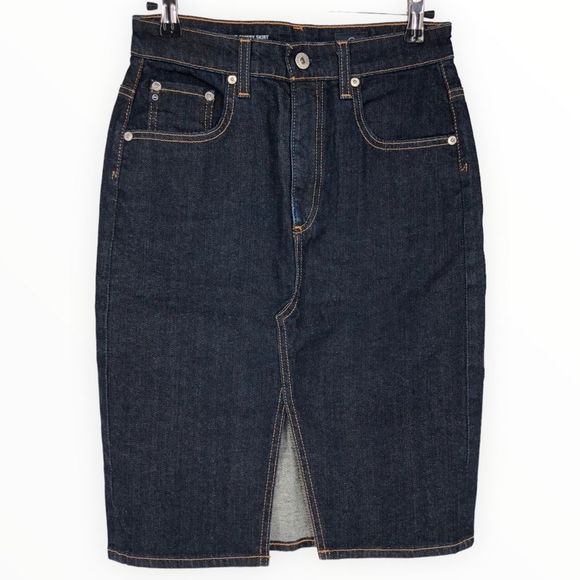 Adriano Goldschmeid Emery Skirt High Rise Dark Denim Pencil Skirt size 27 - Picture 3 of 13